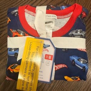 Pottery Barn Kids Hot Wheels Pajama Set - Blue and Red